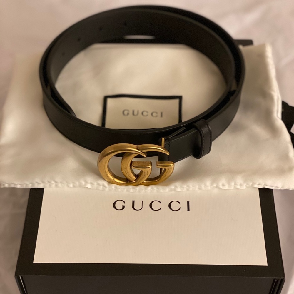 Gucci Leather Belt with Double G Buckle